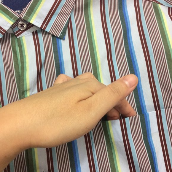 Tommy Bahama Mens Shirt Bravo Sunset Surf Stripes - Picture 7 of 16